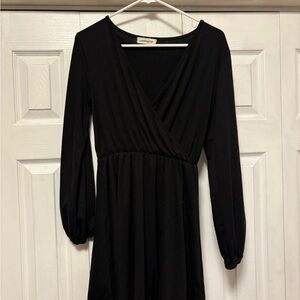 Elegant Black Long Sleeve Dress